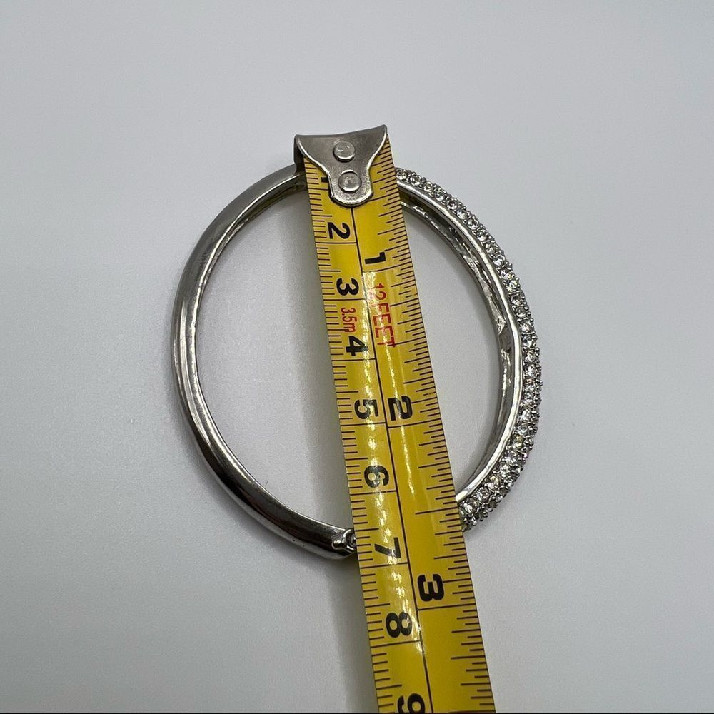 Lia Sophia Silver, Crystal Pave Hinged Bangle - Picture 5 of 7